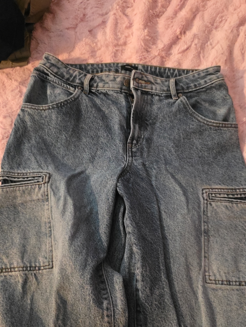 Woman's Blue Cargo Denim Jeans